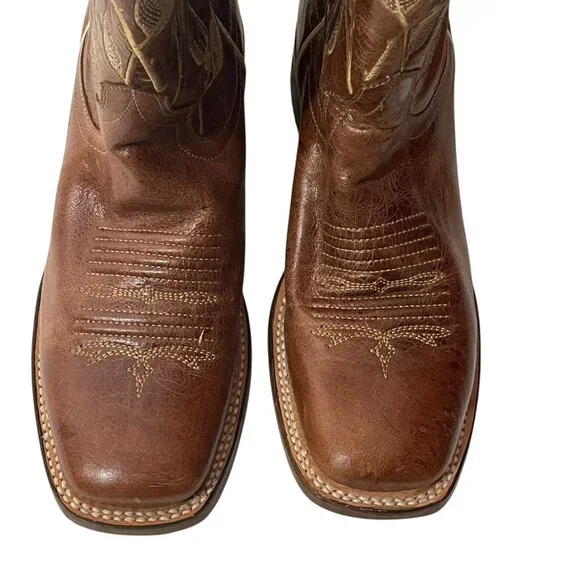 Roper Womens Desert Rose Cowboy Boots Brown Leather Square Toe Sz 6 Western - Picture 6 of 15
